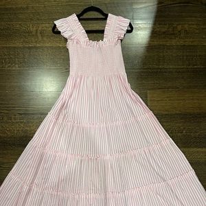 Hill House Nap Dress Pink & White Size XS